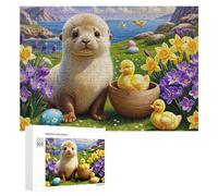Puzzles pour Adultes300 PCS Baby Otter with Ducklings in Spring Puzzles pour Adultes Jeux Amusants Cadeau d'anniversaire Cadeaux De Noël 300 PCS