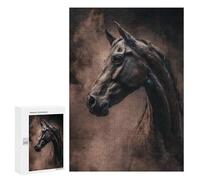Puzzles pour Adultes300 PCS Black Horse Portrait Puzzles pour Adolescents pour S'amuser en Famille Difficile Et Stimulant Un pour Les Jeux 300 PCS