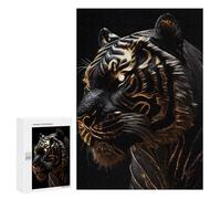 Puzzles pour Adultes300 PCS Black Tiger Gold Livery Puzzles pour Adultes - Décoration Murale - Défi Difficile - Cadeaux Uniques d'anniversaire Et De Noël 300 PCS