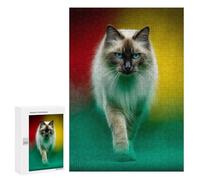 Puzzles pour Adultes300 PCS Blue-Eyed Cat Portrait Puzzles pour Adultes Cadeau d'anniversaire Difficile Et Stimulant Cadeaux d'anniversaire Uniques 300 PCS