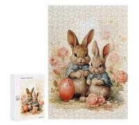 Puzzles pour Adultes300 PCS Bunny Couple Artwork Puzzles pour Adultes Jeux Relaxants Course De Vitesse Manuelle Activités Amusantes À La Maison 300 PCS