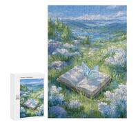 Puzzles pour Adultes300 PCS Butterfly on Book in Meadow Painting Puzzle, Jeu De Réflexion Et De Logique, Idéal comme Cadeau pour Toute La Famille 300 PCS