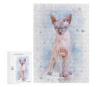 Puzzles pour Adultes300 PCS Canadian Sphynx Cat Art Puzzle, Jeu De Réflexion Et De Logique, Idéal comme Cadeau pour Toute La Famille 300 PCS