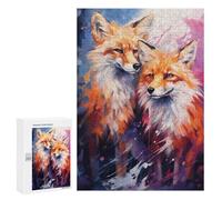 Puzzles pour Adultes300 PCS Colorful Foxes Painting Puzzles pour Adolescents pour S'amuser en Famille Difficile Et Stimulant Un pour Les Jeux 300 PCS