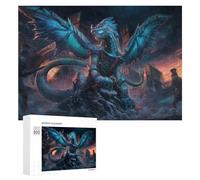 Puzzles pour Adultes300 PCS Dragon Vs. Warriors Epic Battle Scene Puzzle Décoratif Mural - Niveau Difficile - Idéal comme Cadeau pour Toute La Famille 300 PCS