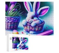 Puzzles pour Adultes300 PCS Easter Basket with Bunny Puzzles pour Adultes - Décoration Murale - Loisirs À La Maison - Activités Amusantes À Faire chez Soi 300 PCS