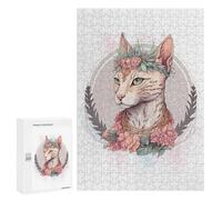 Puzzles pour Adultes300 PCS Egyptian Mau Flower Cat Puzzles pour Adultes À Monter Soi-même - Découpe De Précision - Idée Cadeau pour Toute La Famille 300 PCS