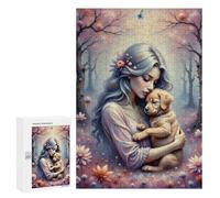 Puzzles pour Adultes300 PCS Enchanted Forest with Puppy Puzzles pour Adolescents Jeux Relaxants pour S'amuser en Famille Activités Amusantes À La Maison 300 PCS