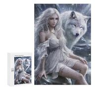 Puzzles pour Adultes300 PCS Enchanted Winter Fairy with Wolf Puzzles pour Adultes : des Activités Amusantes en Famille, des Cadeaux pour Les Amis Et La Famille 300 PCS