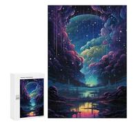 Puzzles pour Adultes300 PCS Fantasy Cloudscape with City Reflections Puzzles pour Adolescents pour S'amuser en Famille Difficile Et Stimulant Un pour Les Jeux 300 PCS