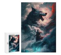 Puzzles pour Adultes300 PCS Fantasy Wolf Warrior Artwork Puzzles pour Adolescents pour S'amuser en Famille Difficile Et Stimulant Un pour Les Jeux 300 PCS