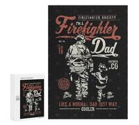 Puzzles pour Adultes300 PCS Firefighter Flame Dad Son Puzzles pour Adultes, Jeu De Réflexion, Décoration Intérieure, Aide À Stimuler Le Cerveau 300 PCS