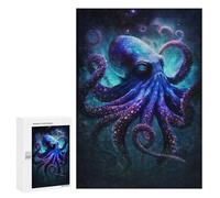 Puzzles pour Adultes300 PCS Galactic Octopus Art Print-18 Puzzle pour Adultes - Jeu De Réflexion - Assemblage De Motifs - Idée Cadeau Unique pour Un Anniversaire 300 PCS