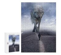 Puzzles pour Adultes300 PCS Giant Wolf Vs Man Mindset Puzzles pour Adultes - Jeu De Réflexion, Analyse Et Logique - Cadeaux Anti-Stress 300 PCS