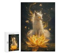 Puzzles pour Adultes300 PCS Golden Fox on Lotus Puzzle, Jeu De Réflexion Et De Logique, Idéal comme Cadeau pour Toute La Famille 300 PCS