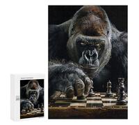 Puzzles pour Adultes300 PCS Gorilla Chess Puzzles pour Adolescents, Jeux Manuels, Cadeaux pour Femmes, Cadeaux d'anniversaire Uniques 300 PCS