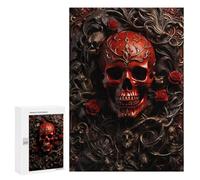 Puzzles pour Adultes300 PCS Gothic Skull Artwork Puzzles pour Adultes Cadeau d'anniversaire Difficile Et Stimulant Cadeaux d'anniversaire Uniques 300 PCS