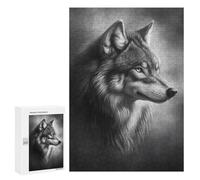 Puzzles pour Adultes300 PCS Gray Wolf Portrait Art Print Puzzles pour Adolescents pour S'amuser en Famille Difficile Et Stimulant Un pour Les Jeux 300 PCS