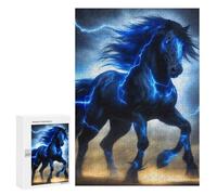 Puzzles pour Adultes300 PCS Horse Thunder Blue Puzzle, Jeu De Réflexion Et De Logique, Idéal comme Cadeau pour Toute La Famille 300 PCS