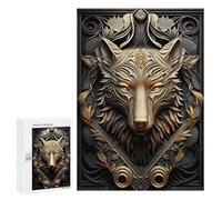 Puzzles pour Adultes300 PCS Imperial Golden Wolf Puzzles pour Adultes - Jouets À Monter Soi-même - Décoration Murale - Cadeaux Uniques d'anniversaire Et De Noël 300 PCS
