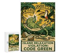 Puzzles pour Adultes300 PCS Island Relaxation Violation Code Green Puzzles pour Adultes, Jeu De Réflexion, Décoration Intérieure, Aide À Stimuler Le Cerveau 300 PCS