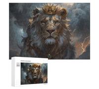 Puzzles pour Adultes300 PCS King of The Jungle Lion Artwork Puzzle Décoratif Mural - Niveau Difficile - Idéal comme Cadeau pour Toute La Famille 300 PCS