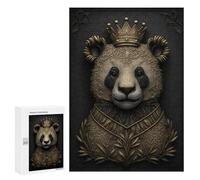 Puzzles pour Adultes300 PCS King Panda Gold Deco Puzzles pour Adolescents Jeux Relaxants pour S'amuser en Famille Activités Amusantes À La Maison 300 PCS