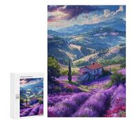 Puzzles pour Adultes300 PCS Lavender Fields and Country House Puzzles pour Adolescents pour S'amuser en Famille Difficile Et Stimulant Un pour Les Jeux 300 PCS