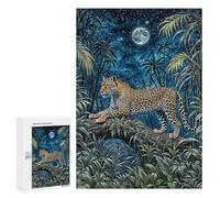 Puzzles pour Adultes300 PCS Leopard in Jungle Night Puzzles pour Adultes, Jeu De Réflexion, Décoration Intérieure, Aide À Stimuler Le Cerveau 300 PCS