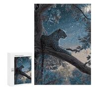 Puzzles pour Adultes300 PCS Leopard in Moonlit Tree Puzzles pour Adultes Cadeau d'anniversaire Difficile Et Stimulant Cadeaux d'anniversaire Uniques 300 PCS