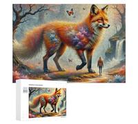 Puzzles pour Adultes300 PCS Magical Fox Encounter in Fantasy Forest Puzzle Décoratif Mural - Niveau Difficile - Idéal comme Cadeau pour Toute La Famille 300 PCS