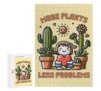 Puzzles pour Adultes300 PCS More Plants, Less Problems Puzzle pour Adultes - Jeu Manuel - Décoration Et d'anniversaire 300 PCS