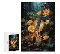 Puzzles pour Adultes300 PCS Music Violin and Flower Puzzles pour Adultes - Décoration Murale - Défi Difficile - Cadeaux Uniques d'anniversaire Et De Noël 300 PCS