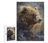 Puzzles pour Adultes300 PCS Nature's Majesty Bear Portrait Puzzles pour Adolescents pour S'amuser en Famille Difficile Et Stimulant Un pour Les Jeux 300 PCS