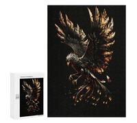 Puzzles pour Adultes300 PCS Phoenix Black Gold Puzzles pour Adultes : Jeux en Famille, Défi Difficile, Activités Amusantes À Faire À La Maison 300 PCS