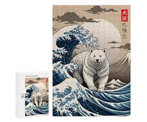 Puzzles pour Adultes300 PCS Polar Bear Great Wave Puzzles pour Adolescents, Jouets Anti-Stress, Cadeaux pour Femmes, Activités Amusantes À La Maison 300 PCS