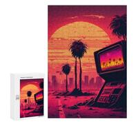 Puzzles pour Adultes300 PCS Post-Apocalyptic Retro Sunset Puzzle Décoratif Mural - Niveau Difficile - Idéal comme Cadeau pour Toute La Famille 300 PCS