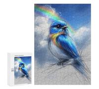 Puzzles pour Adultes300 PCS Rainbow Bird Sky Art Print Puzzles pour Adolescents pour S'amuser en Famille Difficile Et Stimulant Un pour Les Jeux 300 PCS