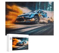Puzzles pour Adultes300 PCS Rally Car in Action Speed and Precision Puzzle Décoratif Mural - Niveau Difficile - Idéal comme Cadeau pour Toute La Famille 300 PCS