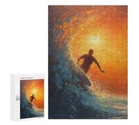 Puzzles pour Adultes300 PCS Riding The Waves Puzzles pour Adultes - Décoration Murale - Défi Difficile - Cadeaux Uniques d'anniversaire Et De Noël 300 PCS