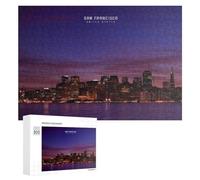 Puzzles pour Adultes300 PCS San Francisco Skyline at Dusk Puzzle Décoratif Mural - Niveau Difficile - Idéal comme Cadeau pour Toute La Famille 300 PCS