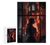 Puzzles pour Adultes300 PCS Silhouette in Flames Puzzle Décoratif Mural - Niveau Difficile - Idéal comme Cadeau pour Toute La Famille 300 PCS