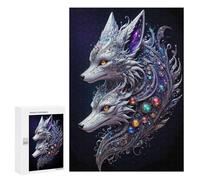 Puzzles pour Adultes300 PCS Silver Dual Fox Puzzle, Jeu De Réflexion Et De Logique, Idéal comme Cadeau pour Toute La Famille 300 PCS