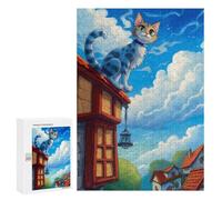Puzzles pour Adultes300 PCS Sitting Cat Puzzles pour Adolescents Jeux Relaxants pour S'amuser en Famille Activités Amusantes À La Maison 300 PCS