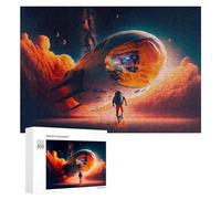 Puzzles pour Adultes300 PCS Space Exploration Astronaut and Futuristic Ship Puzzle Décoratif Mural - Niveau Difficile - Idéal comme Cadeau pour Toute La Famille 300 PCS
