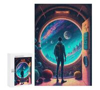 Puzzles pour Adultes300 PCS Space Explorer's View Puzzle Décoratif Mural - Niveau Difficile - Idéal comme Cadeau pour Toute La Famille 300 PCS