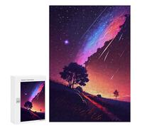 Puzzles pour Adultes300 PCS Starry Night with Meteor Shower Puzzles pour Adultes - Décoration Murale - Défi Difficile - Cadeaux Uniques d'anniversaire Et De Noël 300 PCS