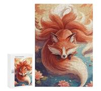 Puzzles pour Adultes300 PCS Sunset Nine Tailed Fox Puzzles pour Adultes Jeux Relaxants Course De Vitesse Manuelle Activités Amusantes À La Maison 300 PCS