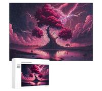 Puzzles pour Adultes300 PCS Thunderstorm Tree Reflections -1 Puzzles pour Adolescents, Jeux Manuels, Cadeaux pour Femmes, Cadeaux d'anniversaire Uniques 300 PCS