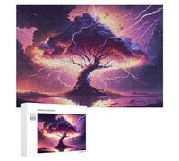 Puzzles pour Adultes300 PCS Thunderstorm Tree Reflections Puzzles pour Adolescents, Jeux Manuels, Cadeaux pour Femmes, Cadeaux d'anniversaire Uniques 300 PCS